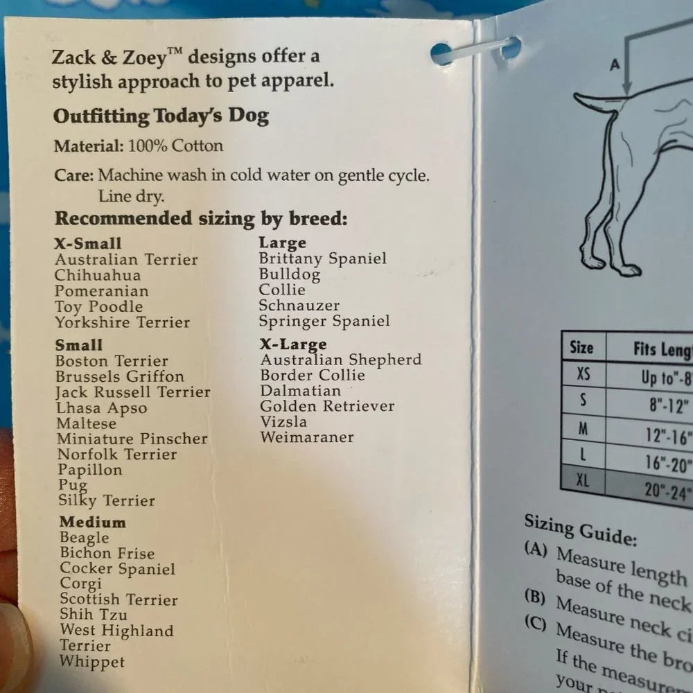 NWT Zack & Zoey Dog Pajamas XL Blue Cloud Moon Print Flannel Pet Jumper